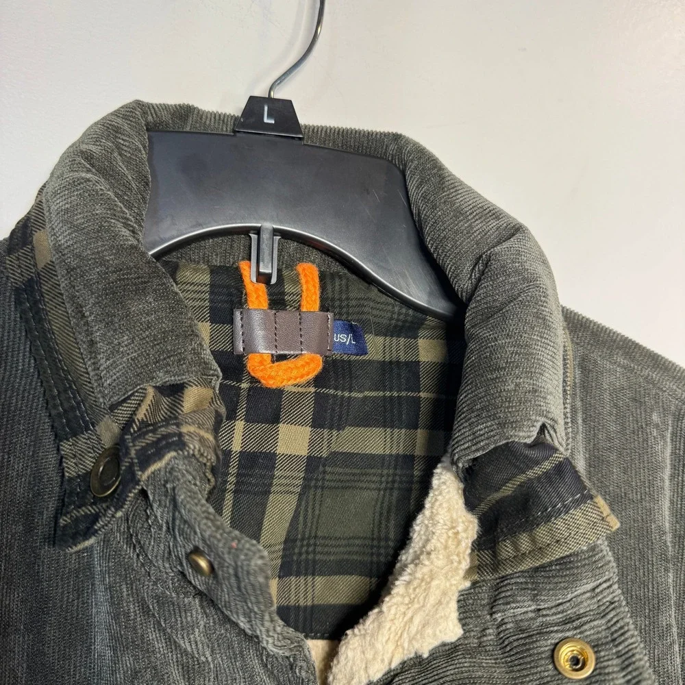 Chore Jacket Mens L Plaid Sherpa Lined Warm Work Casual Outdoor Coat Button Down